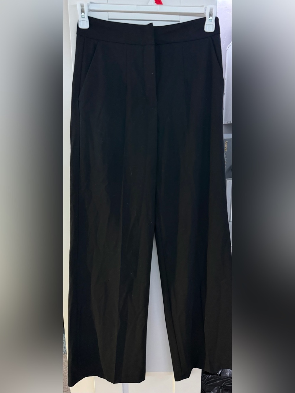 Yasmin Clean Straight Pants Classic Wide-Leg Black Dress Pants